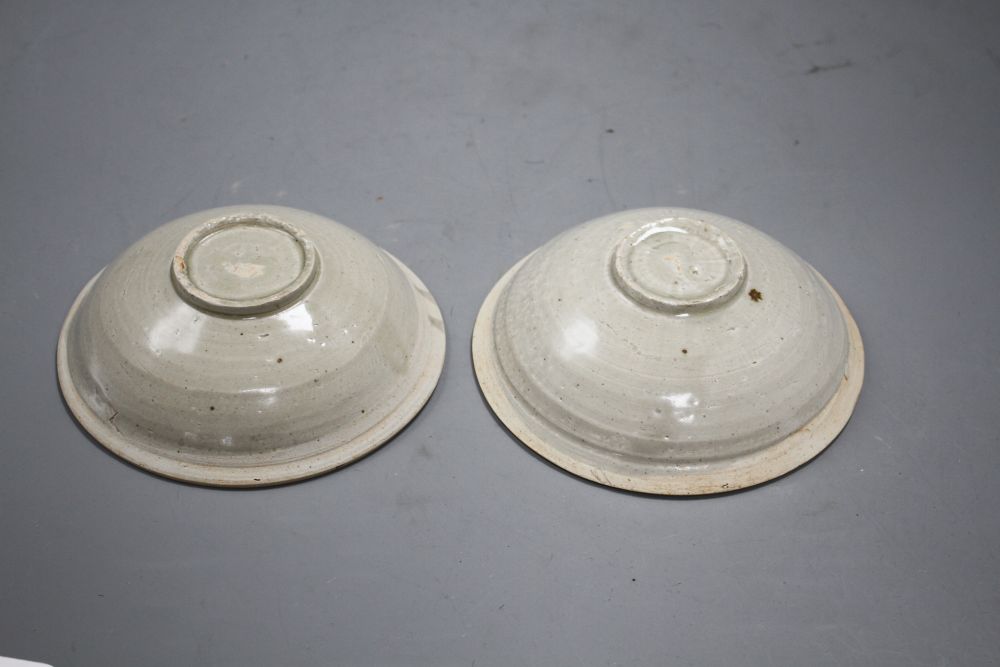 Two Chinese Ding type bowls, Yuan-Ming dynasty, 14.5 and 15cm